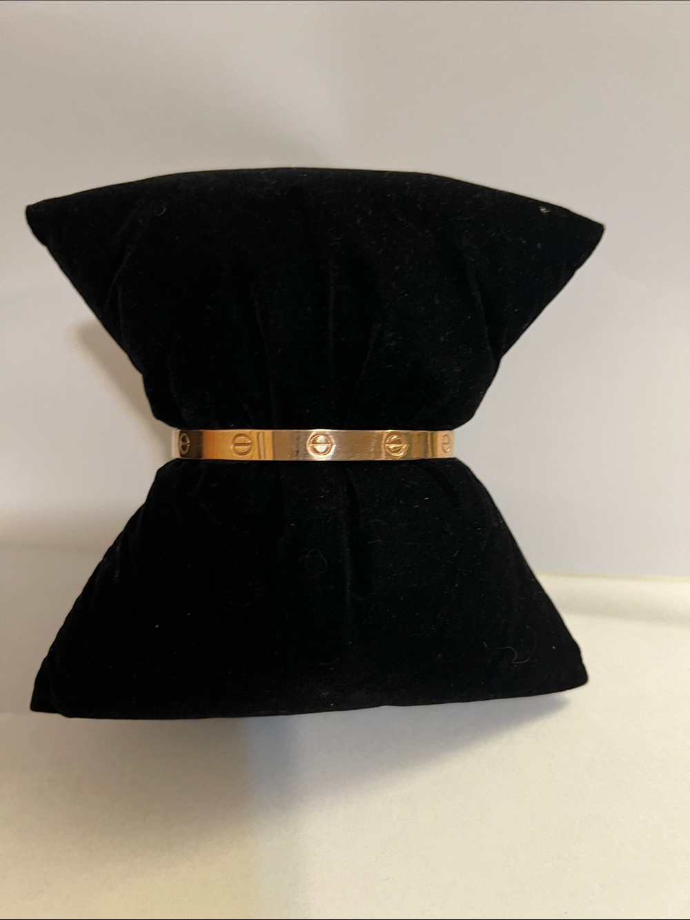Rose Gold Screw-Accent Bangle Bracelet